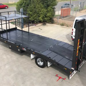 Single Axle Trailer With Bpw Axles Air Bag Suspension And Custom Equipment Rack