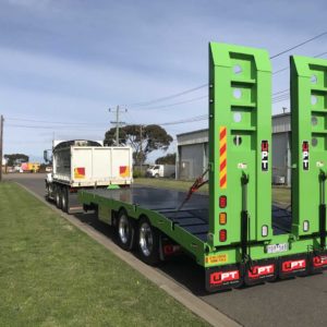 Upt Tandem Axle Plant Trailer Finished In Candy Apple Green With Polished Alloy Wheels And Pintle Hitch