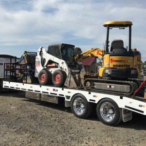 Tandem Trailer With Bobcat And Excator
