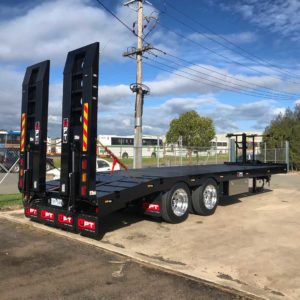 Black Upt Tandem Axle With Custom Auger Rack And Polished Alloy Wheels