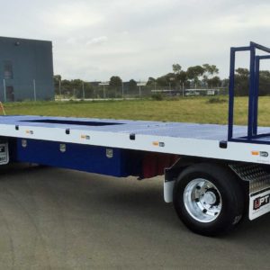 3 Axle Dog Trailer With Auger Rack And Diesel Tank