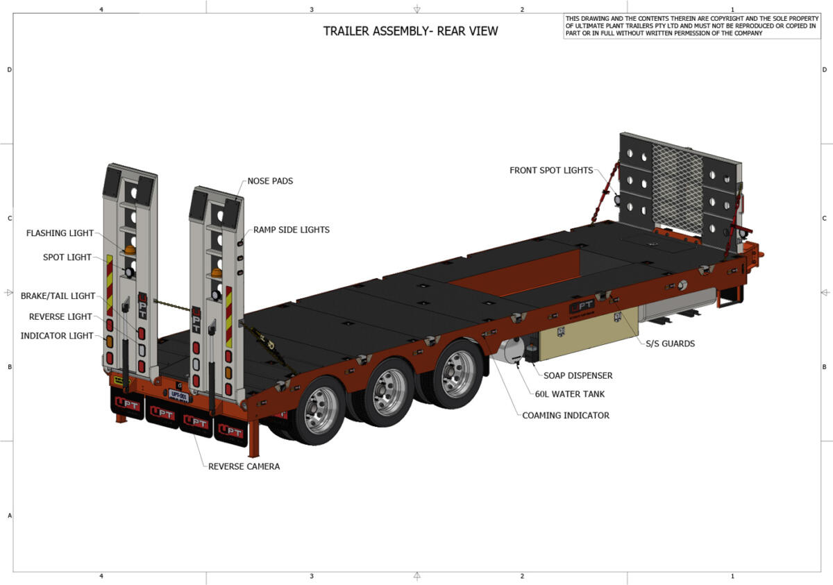 CAD drawing of custom plant trailer