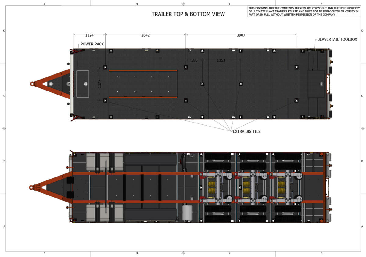 CAD drawing of custom plant trailer