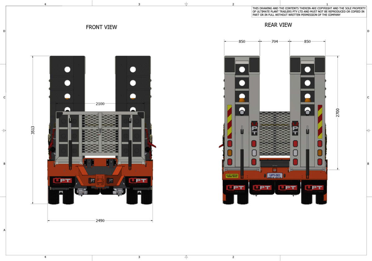 CAD drawing of custom plant trailer