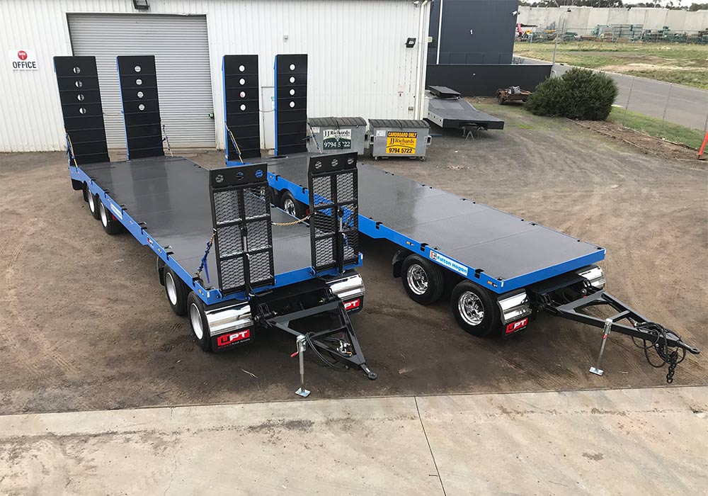 Four axle dog trailers by Ultimate Plant Trailers in Geelong