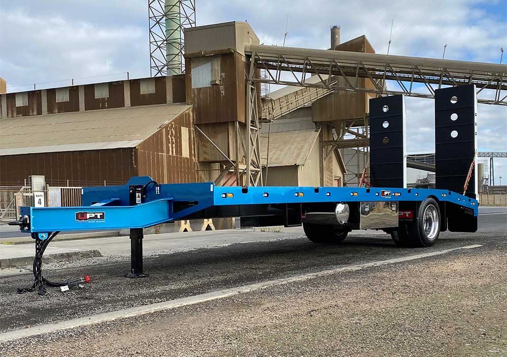 Custom single axle heavy duty trailer by Ultimate Plant Trailers in Geelong