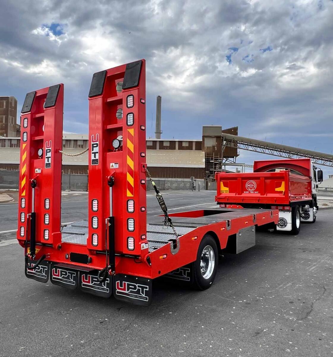 Custom single axle heavy duty trailer by Ultimate Plant Trailers in Geelong