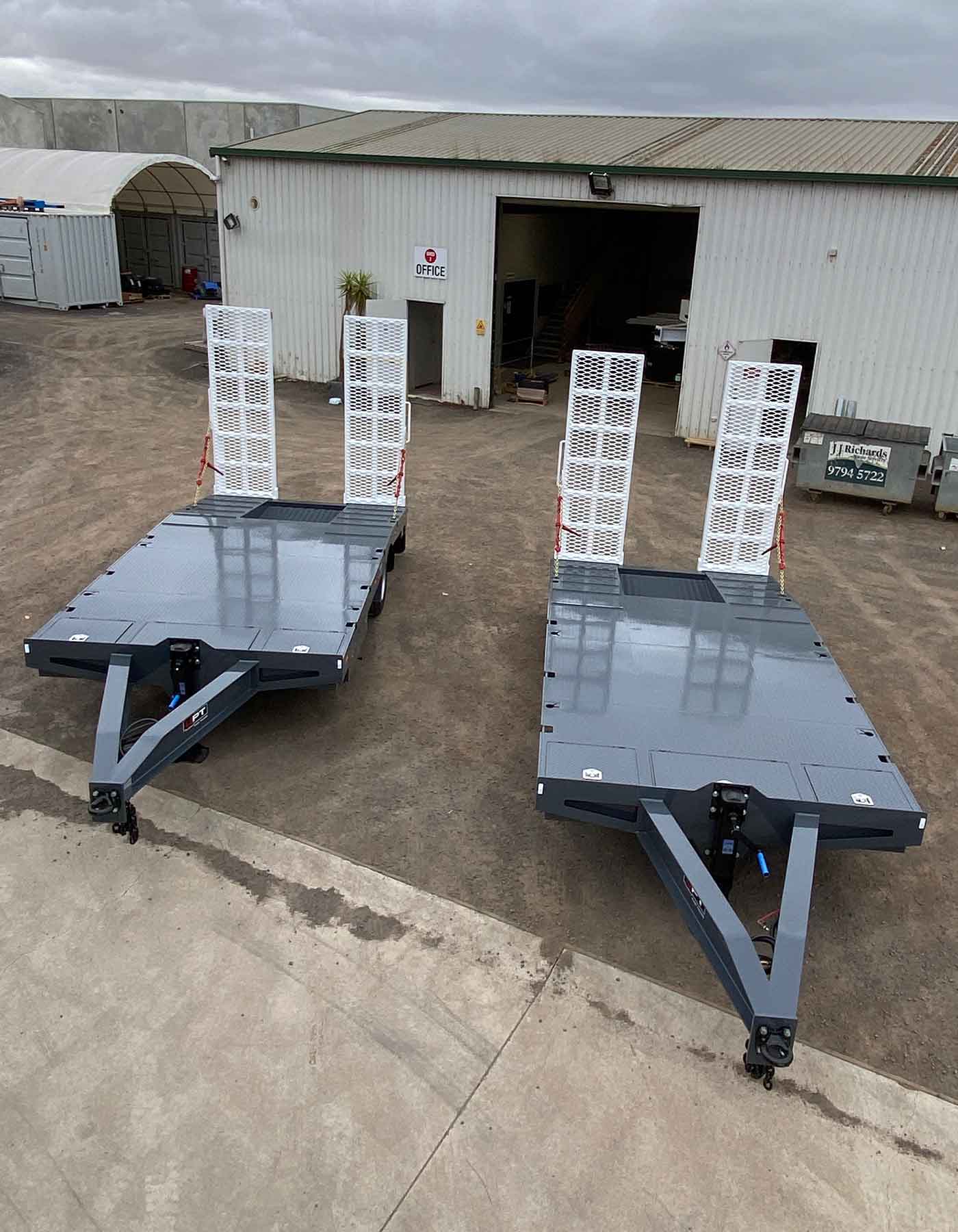 Custom single axle trailer by Ultimate Plant Trailers in Geelong