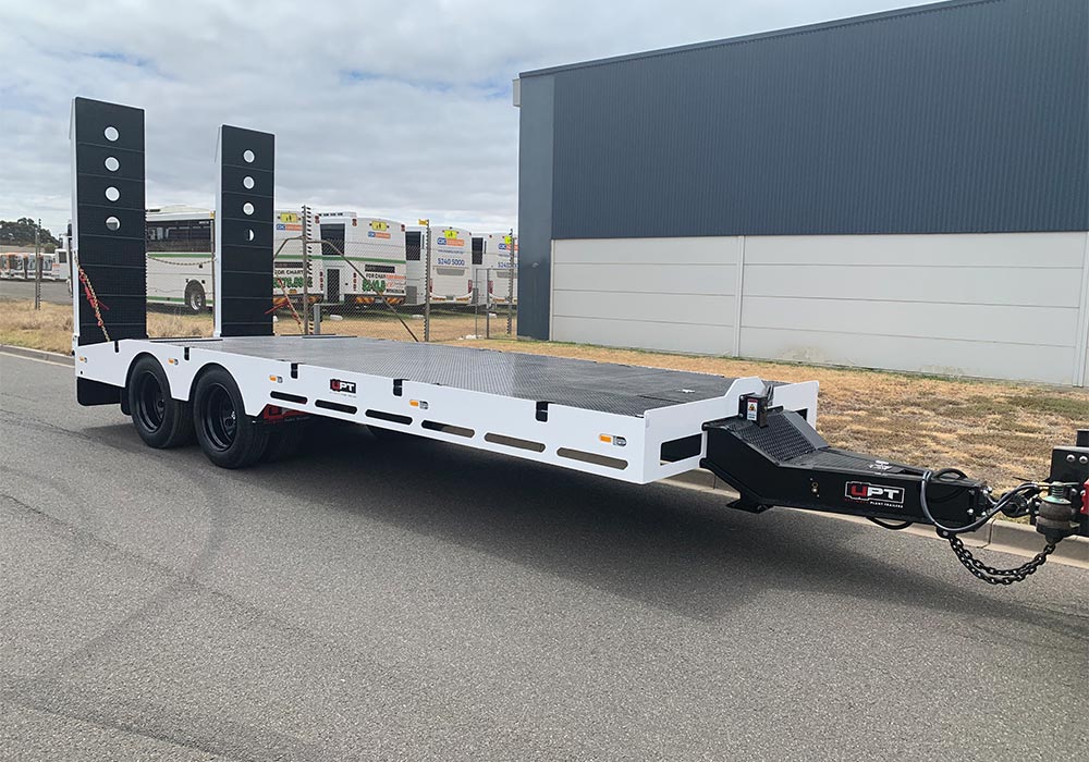 Custom single axle heavy tandem axle trailer by Ultimate Plant Trailers in Geelong