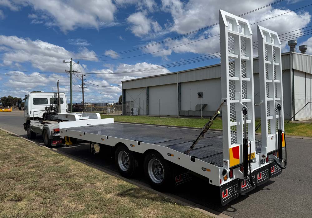 Custom tandem axle trailer by Ultimate Plant Trailers in Geelong