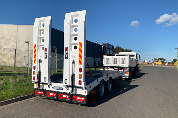 Custom tandem axle trailer by Ultimate Plant Trailers in Geelong