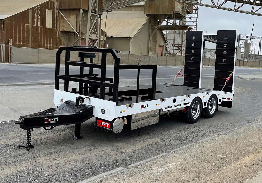 Custom heavy duty tandem axle trailer by Ultimate Plant Trailers in Geelong
