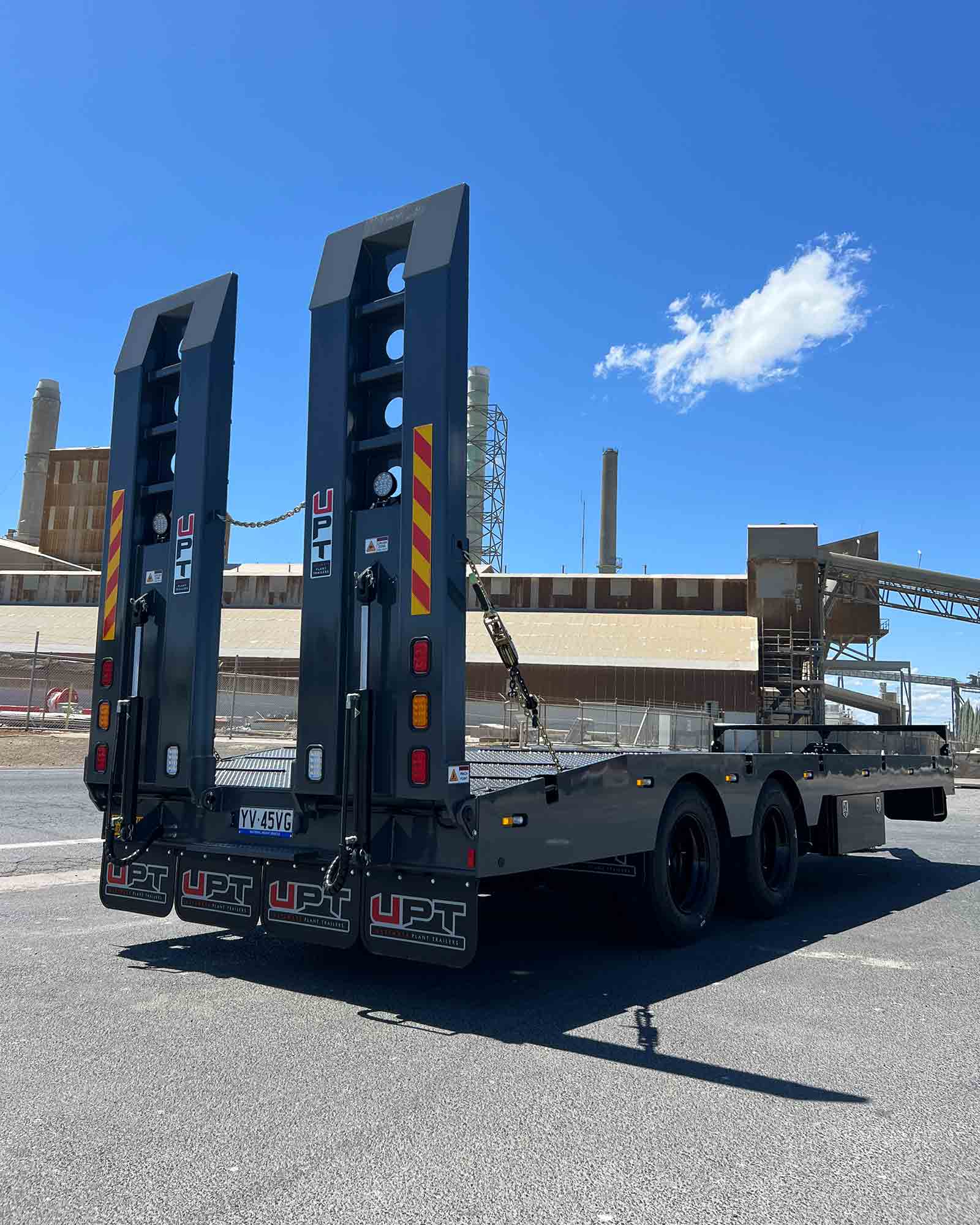 Custom heavy duty tandem axle trailer by Ultimate Plant Trailers in Geelong