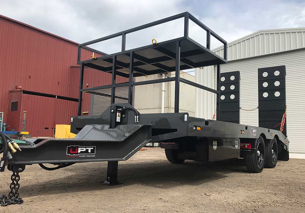 Custom flat deck trailer by Ultimate Plant Trailers in Geelong