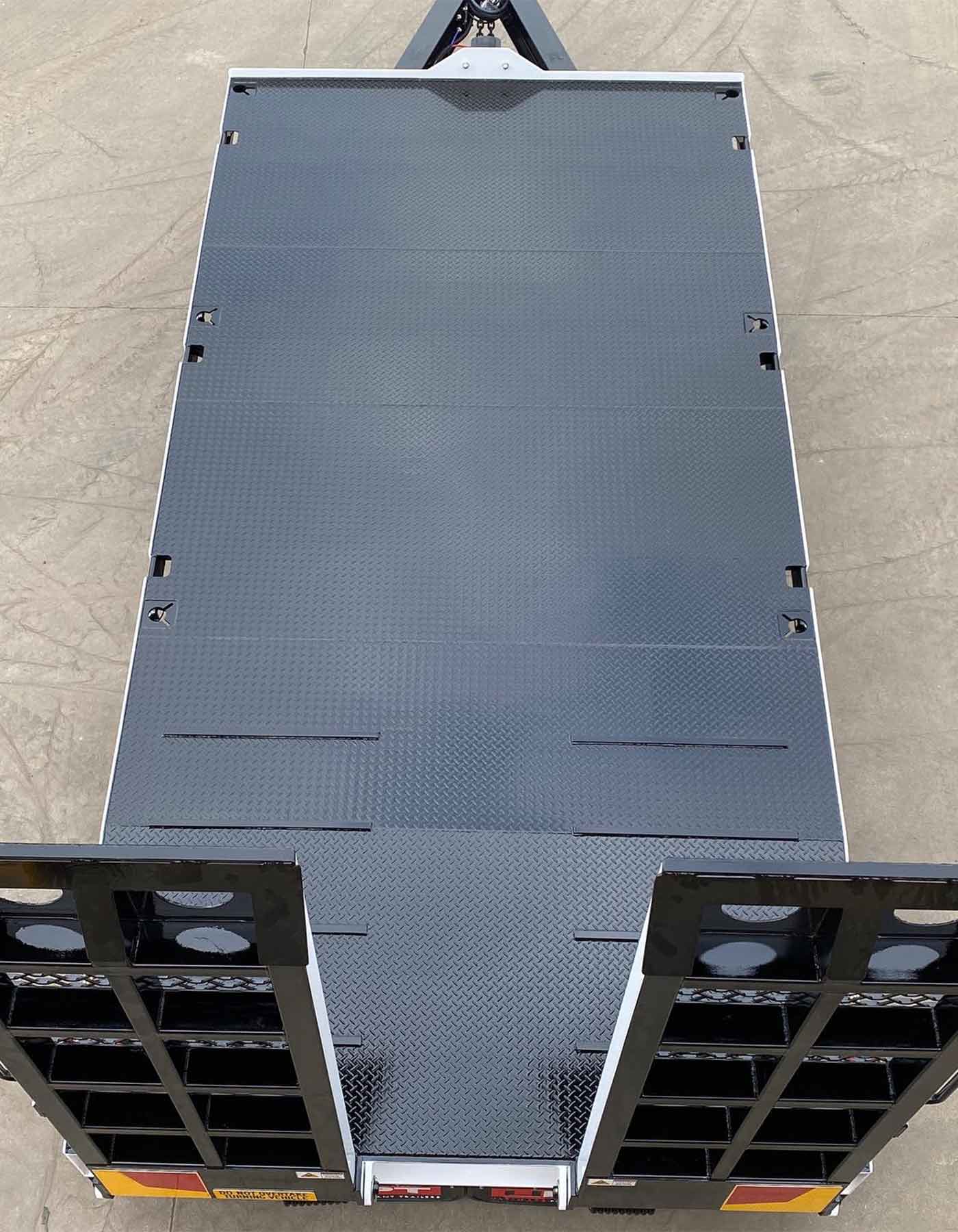 Custom flat deck trailer by Ultimate Plant Trailers in Geelong