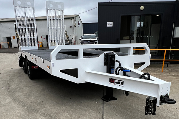 Custom flat deck trailer by Ultimate Plant Trailers in Geelong