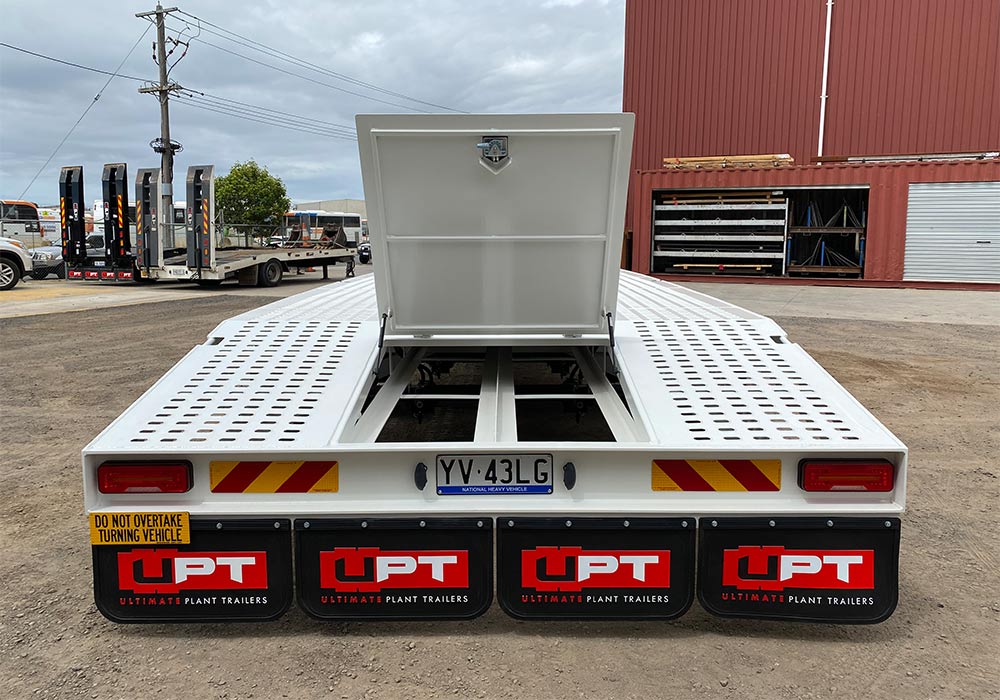 Custom tandem flat deck trailer by Ultimate Plant Trailers in Geelong