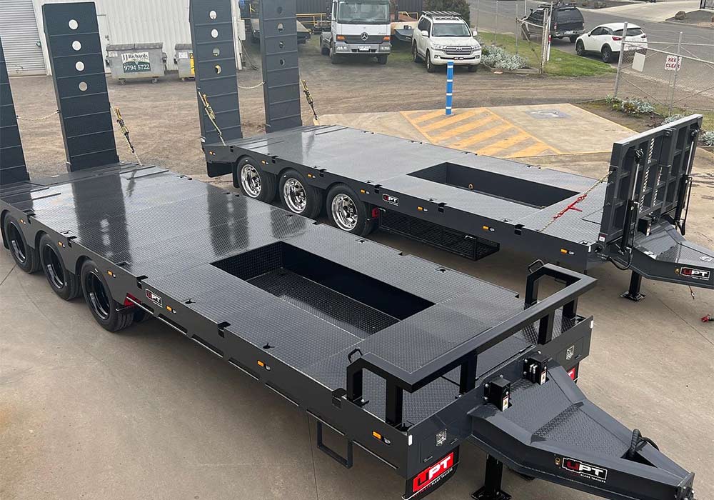 Custom heavy duty tri axle trailer by Ultimate Plant Trailers in Geelong