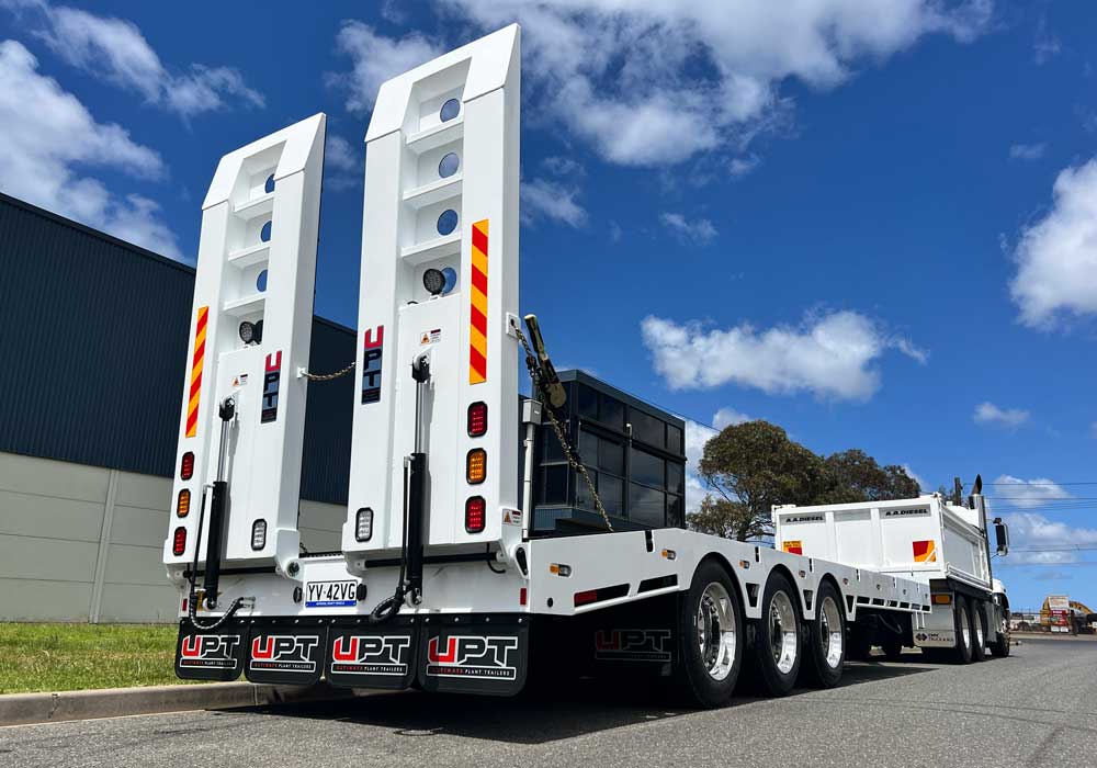 Custom heavy duty tri axle trailer by Ultimate Plant Trailers in Geelong