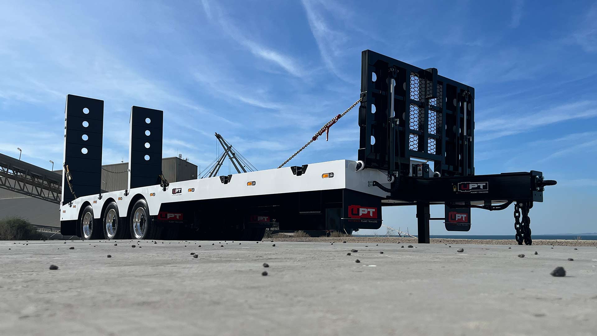 Custom heavy duty tri axle trailer by Ultimate Plant Trailers in Geelong