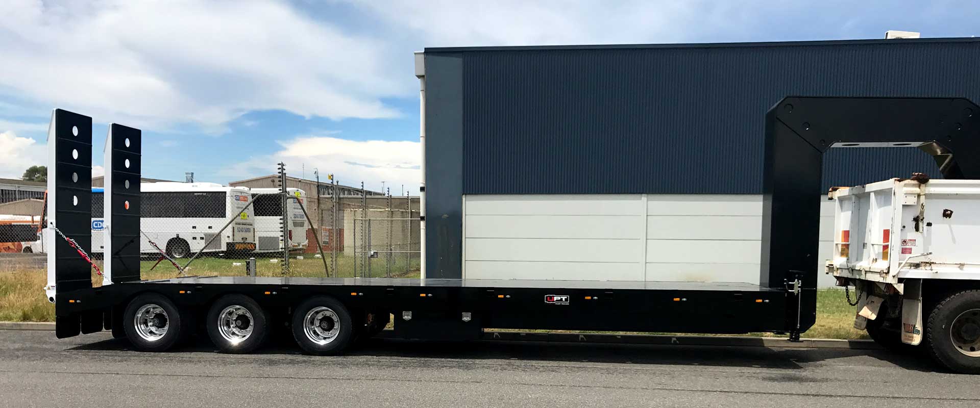 Custom swan neck trailer built by Ultimate Plant Trailers in Geelong