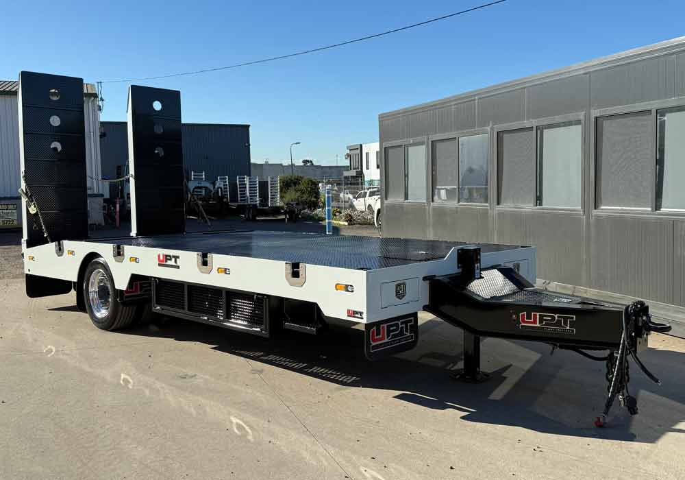 Custom single axle heavy duty trailer by Ultimate Plant Trailers in Geelong