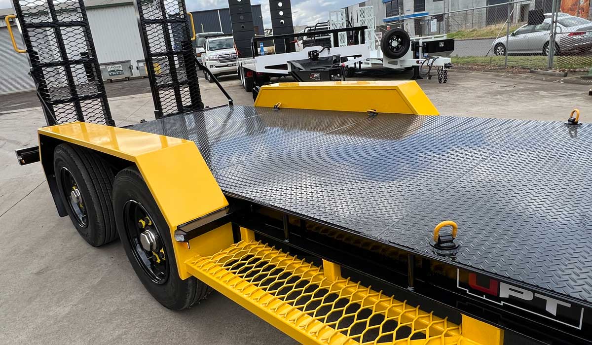Custom tandem axle bobcat trailer by Ultimate Plant Trailers Geelong