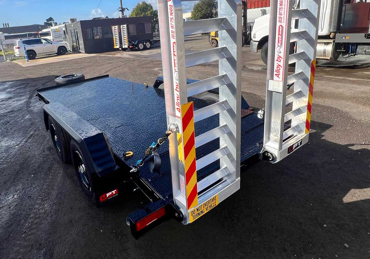 Custom tandem axle bobcat trailer by Ultimate Plant Trailers Geelong