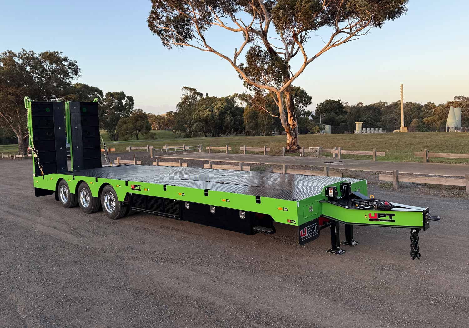 Heavy duty tri axle trailer by Ultimate Plant Trailers in Geelong